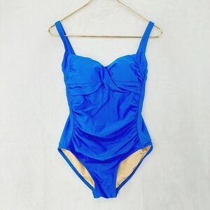 Shore Shapes Swimwear Bright Blue Ruched Slimming One Piece Swimsuit P3405